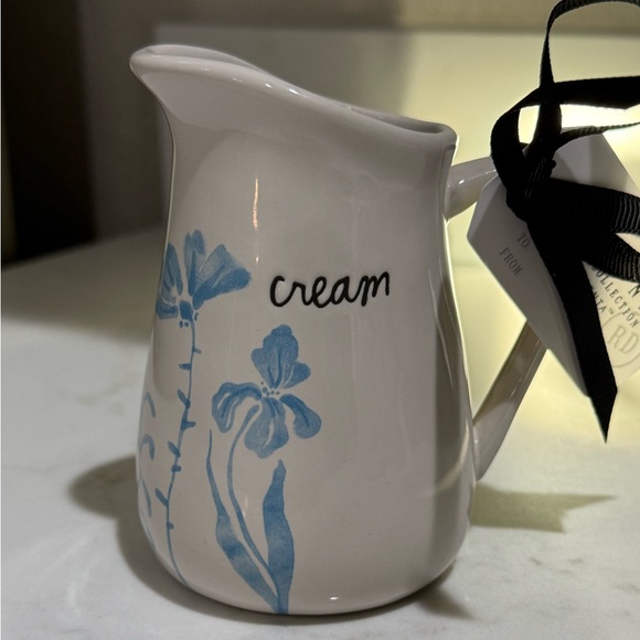 Rae Dunn Other - Rae Dunn White Ceramic Creamer with Blue Floral Design- CREAM- NWT